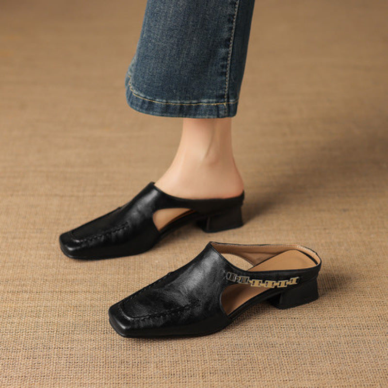 Vyla Genuine Leather Mules