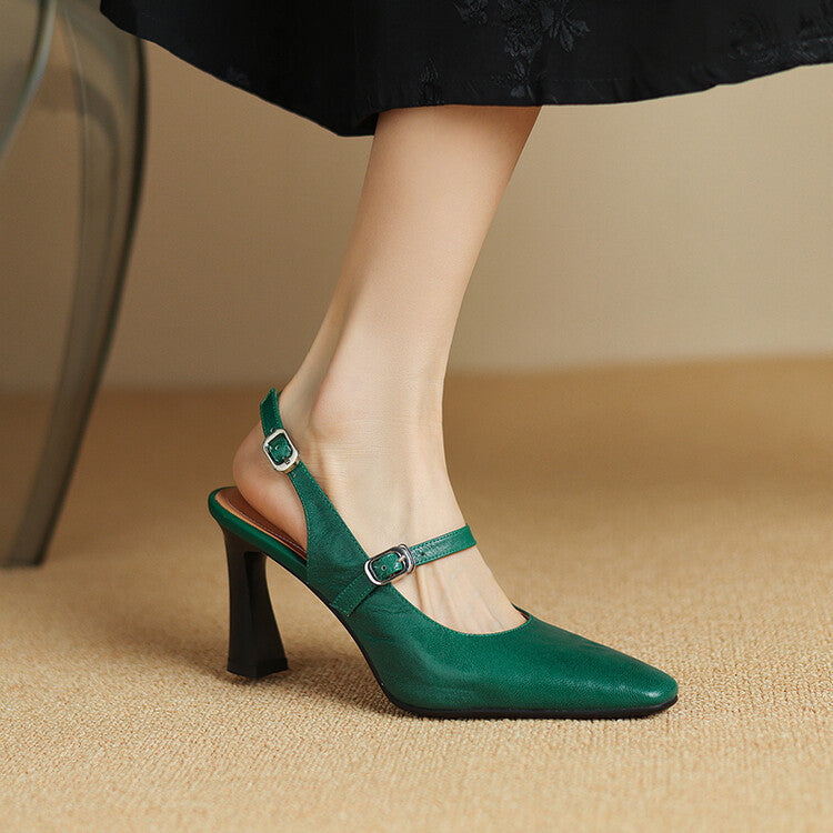 Ezzy Genuine Leather Heels