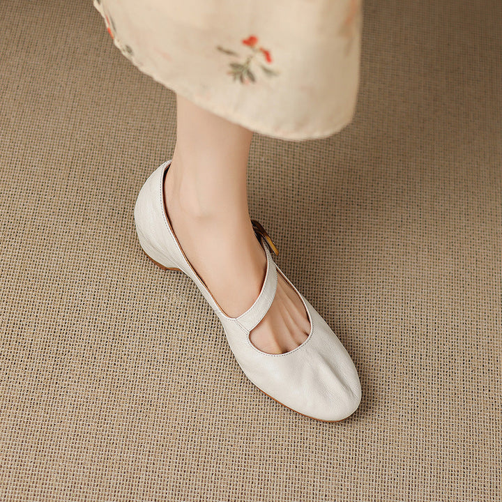 Quira Genuine Leather Mary Jane Flats
