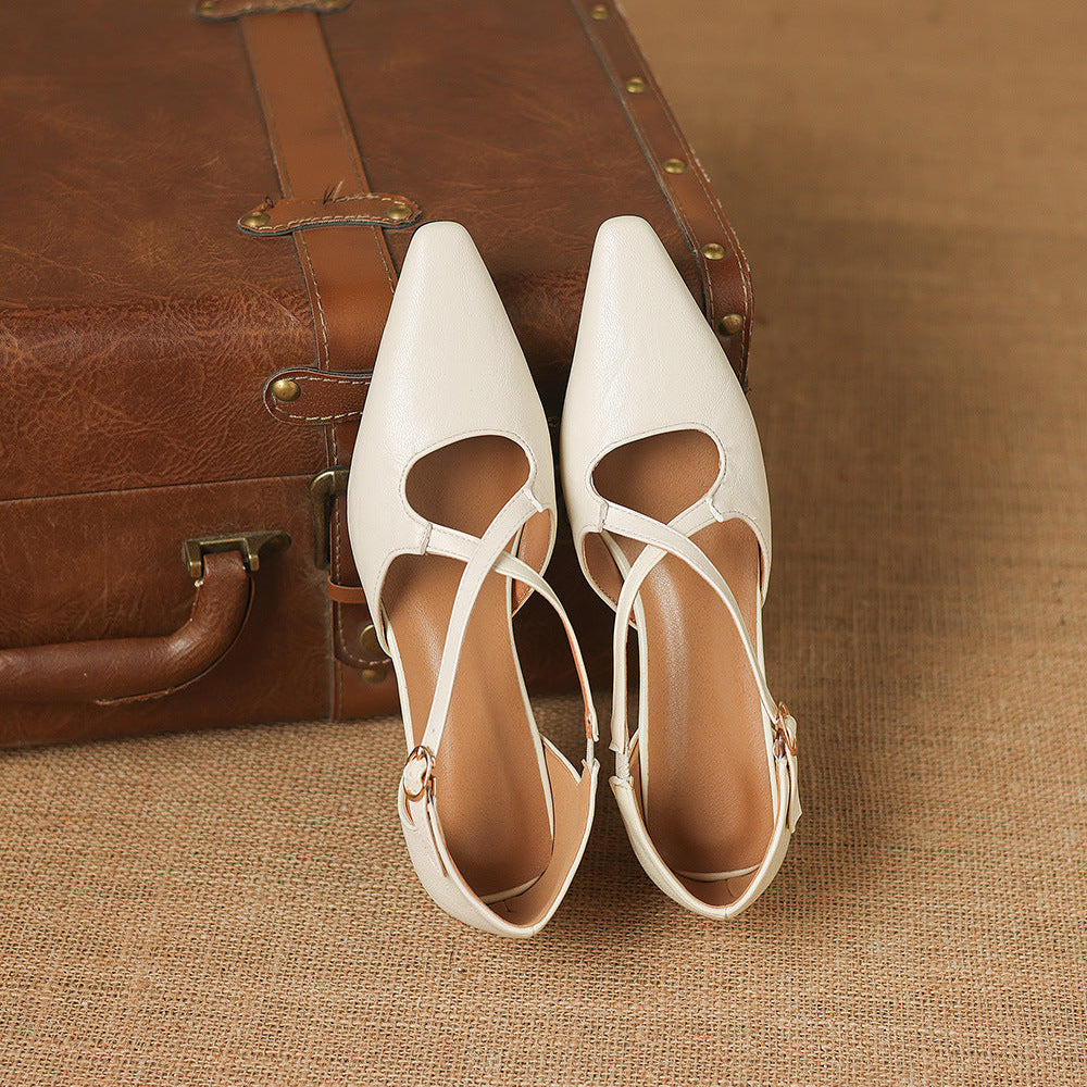 Quela Genuine Leather D'Orsay Heels