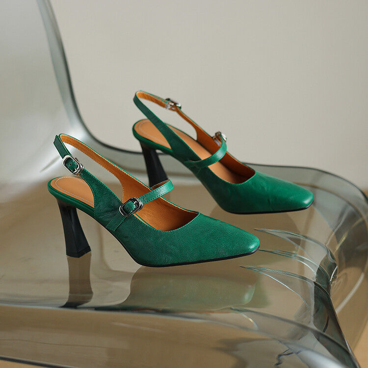 Ezzy Genuine Leather Heels