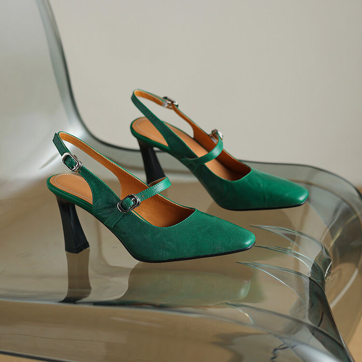 Ezzy Genuine Leather Heels