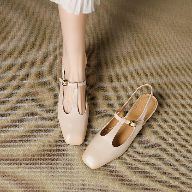 Jessi T-Strap Genuine Leather Heels