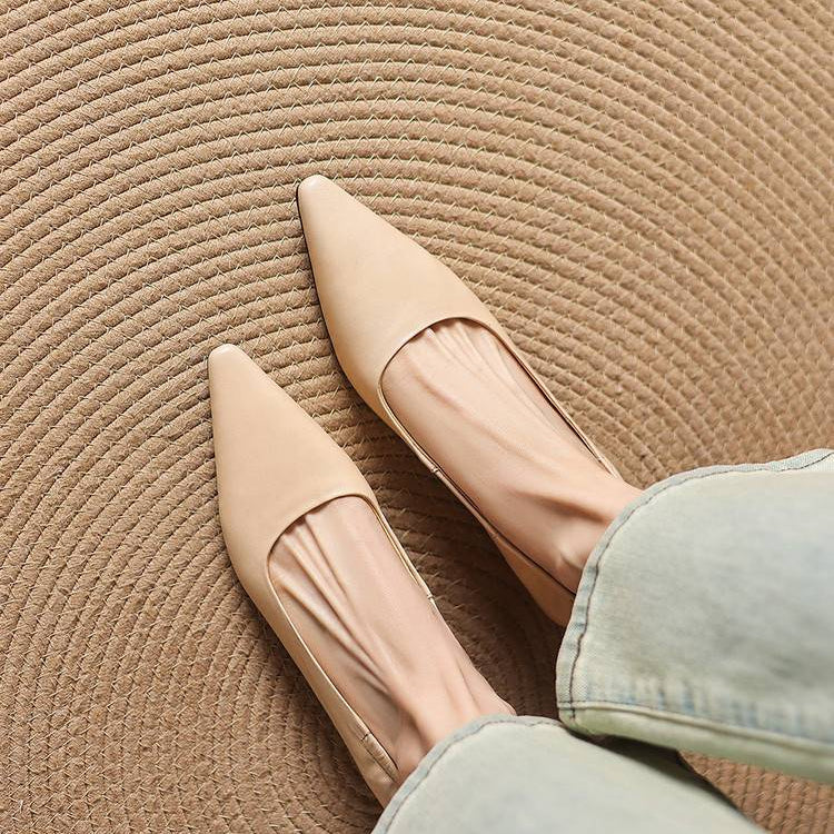 Belin Genuine Leather Pointed-Toe Pumps