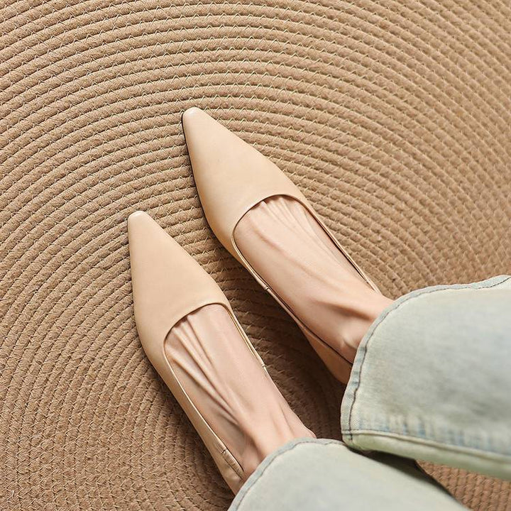 Belin Genuine Leather Pointed-Toe Pumps