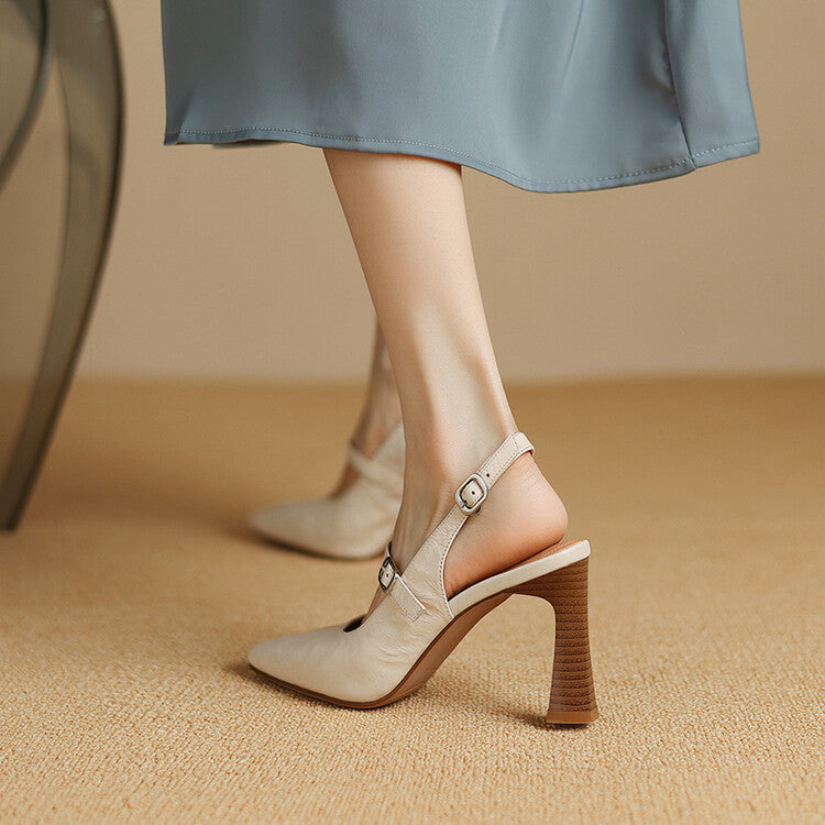 Ezzy Genuine Leather Heels
