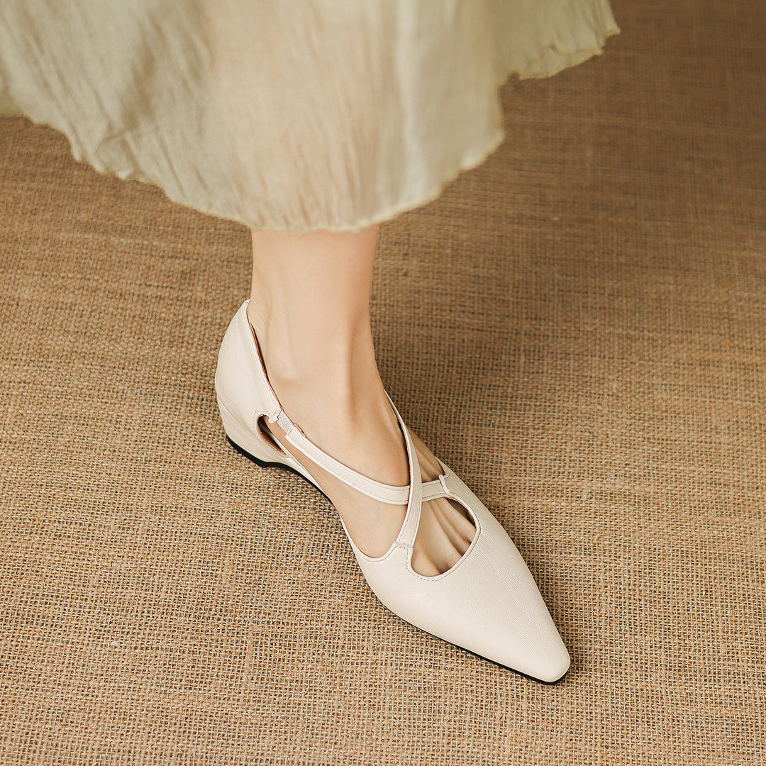Quela Genuine Leather D'Orsay Heels
