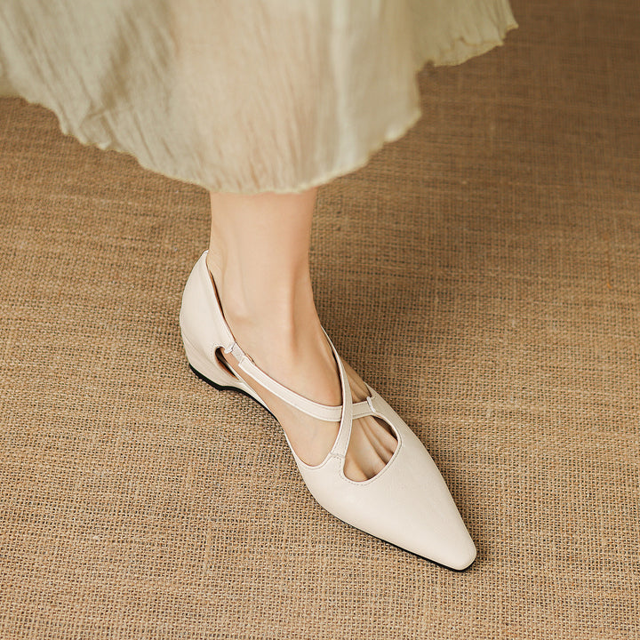 Quela Genuine Leather D'Orsay Heels