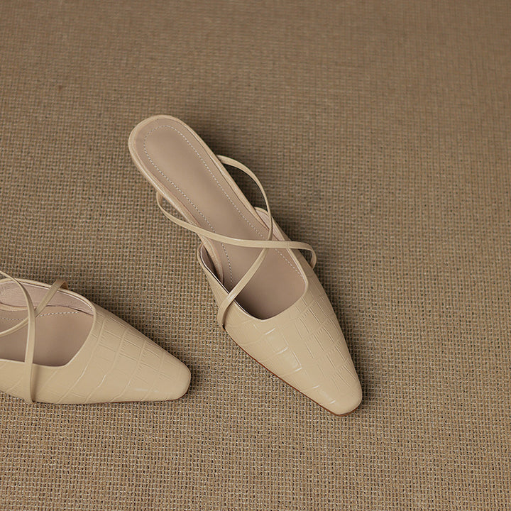 Gloria Genuine Leather Mules