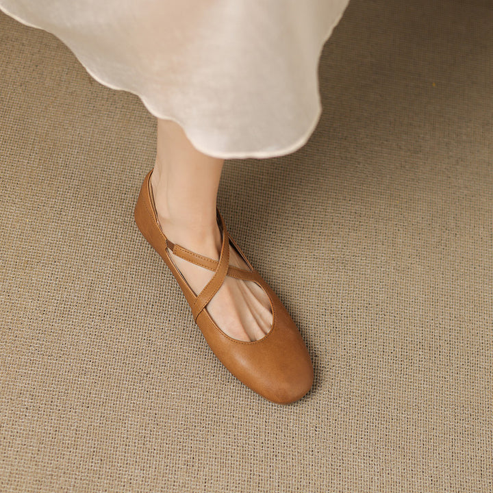Zeor Genuine Leather Flats