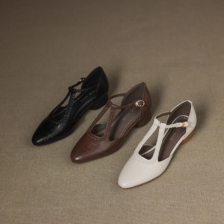 Elira Genuine Leather Pointed Heels