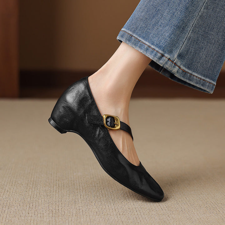 Quira Genuine Leather Mary Jane Flats