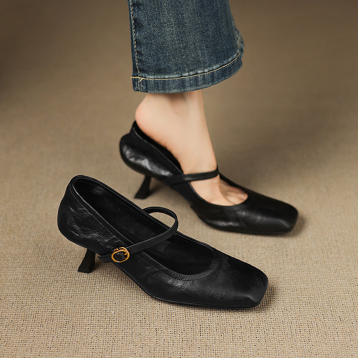 Lizel Genuine Leather Heels