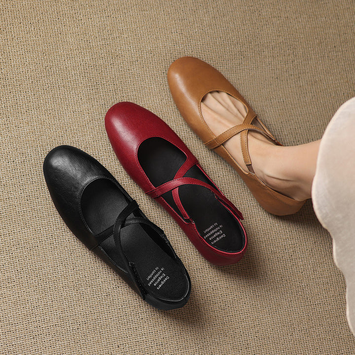Zeor Genuine Leather Flats