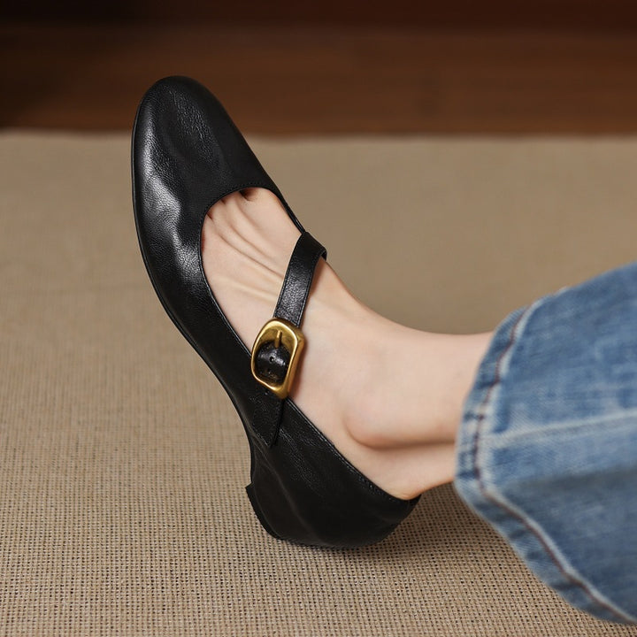 Quira Genuine Leather Mary Jane Flats