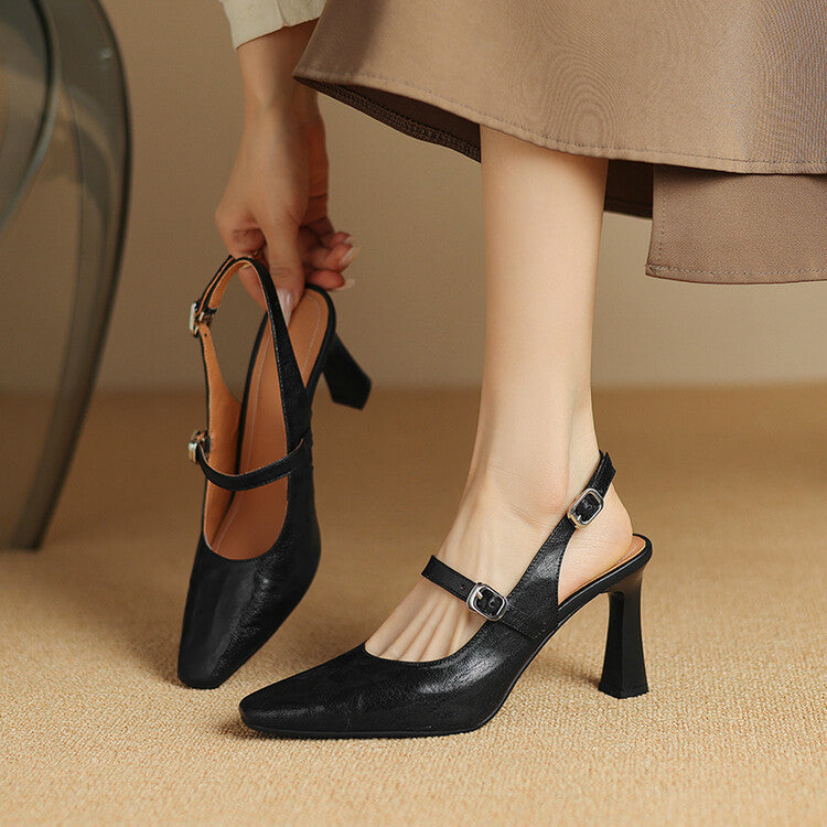 Ezzy Genuine Leather Heels