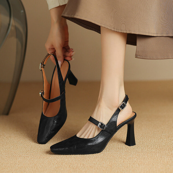 Ezzy Genuine Leather Heels