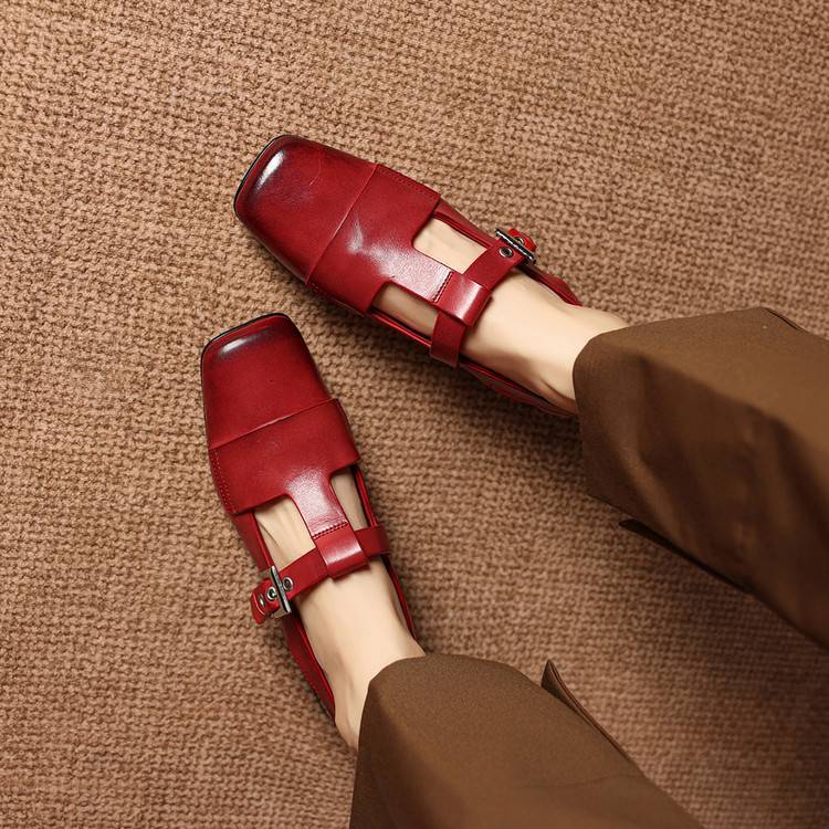 Vezia Genuine Leather Slingbacks