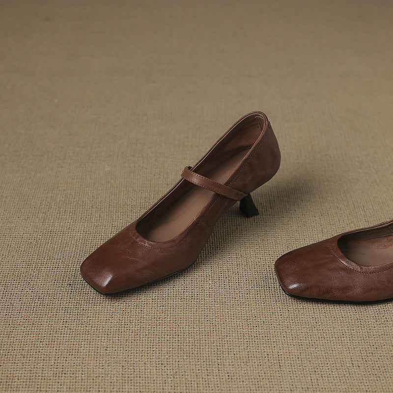Lizel Genuine Leather Heels