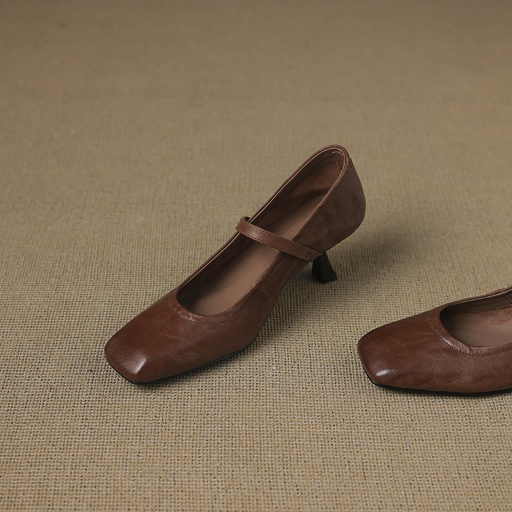 Lizel Genuine Leather Heels