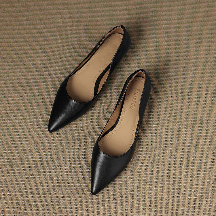 Erla Genuine Leather Pointed Toe Flats