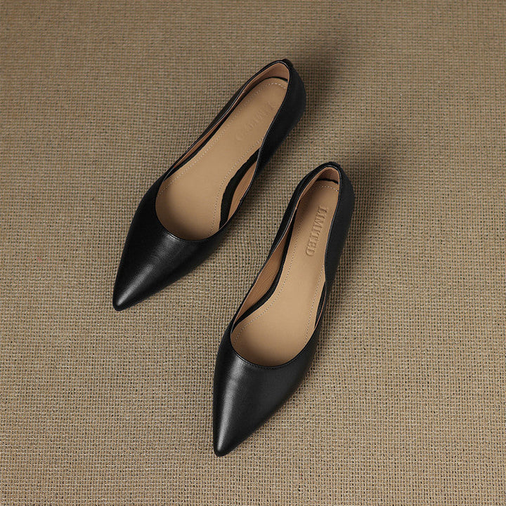 Erla Genuine Leather Pointed Toe Flats