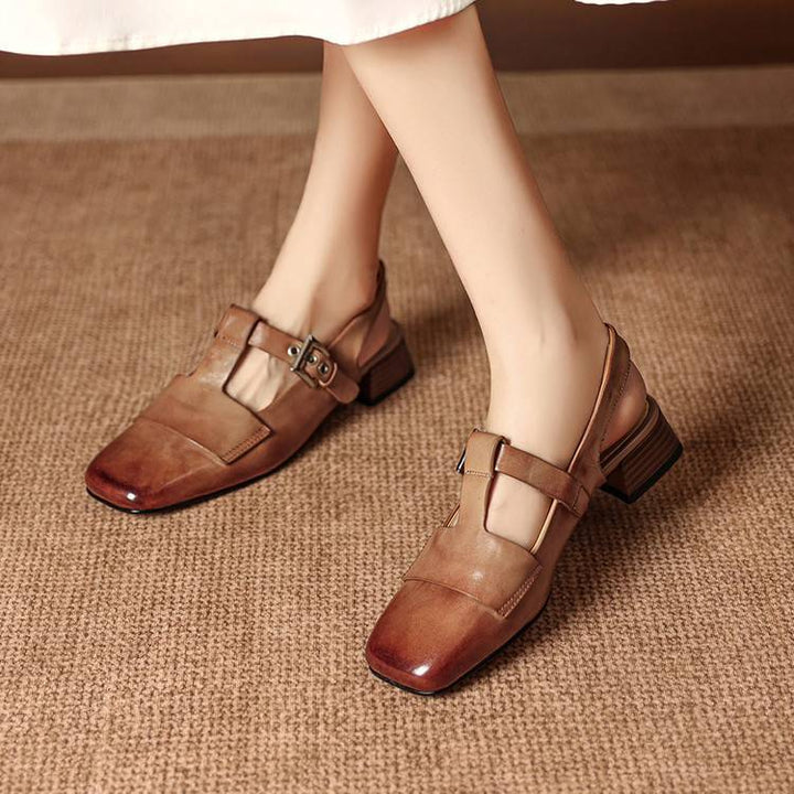 Vezia Genuine Leather Slingbacks