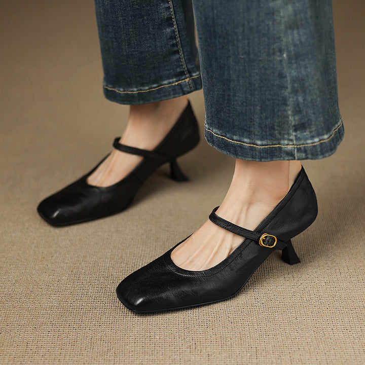 Lizel Genuine Leather Heels