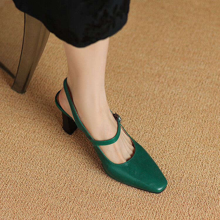 Ezzy Genuine Leather Heels