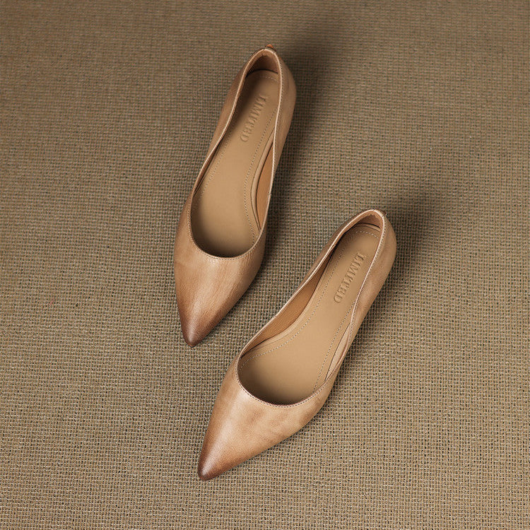 Erla Genuine Leather Pointed Toe Flats