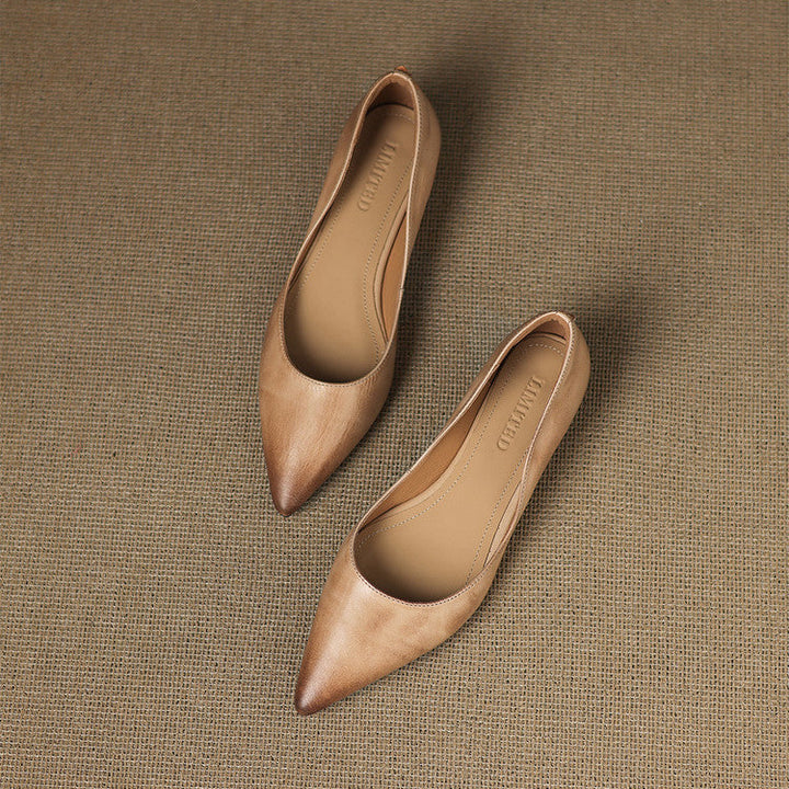 Erla Genuine Leather Pointed Toe Flats