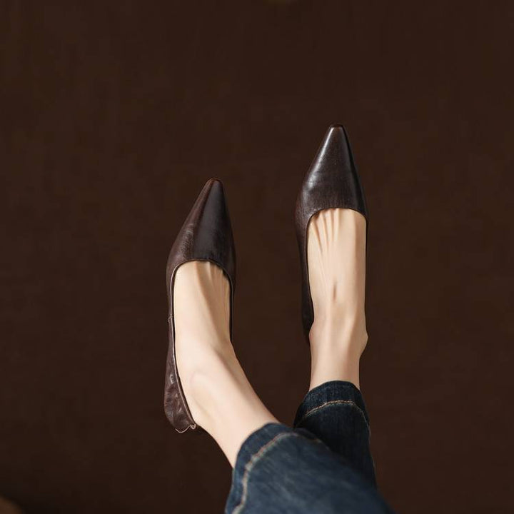 Belin Genuine Leather Pointed-Toe Pumps