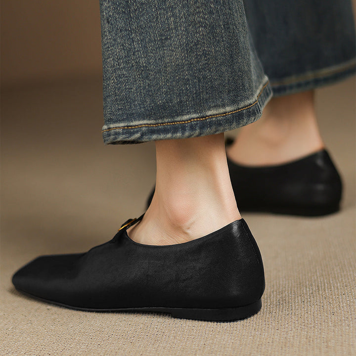 Tiora Genuine Leather Mary Jane Flats