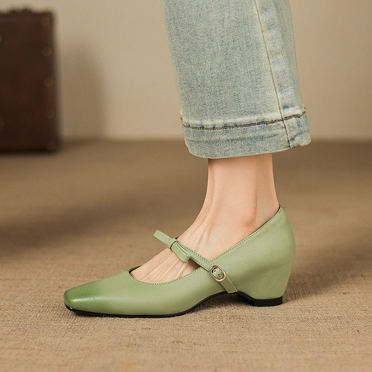 Dalia Genuine Leather Mary Jane Heels