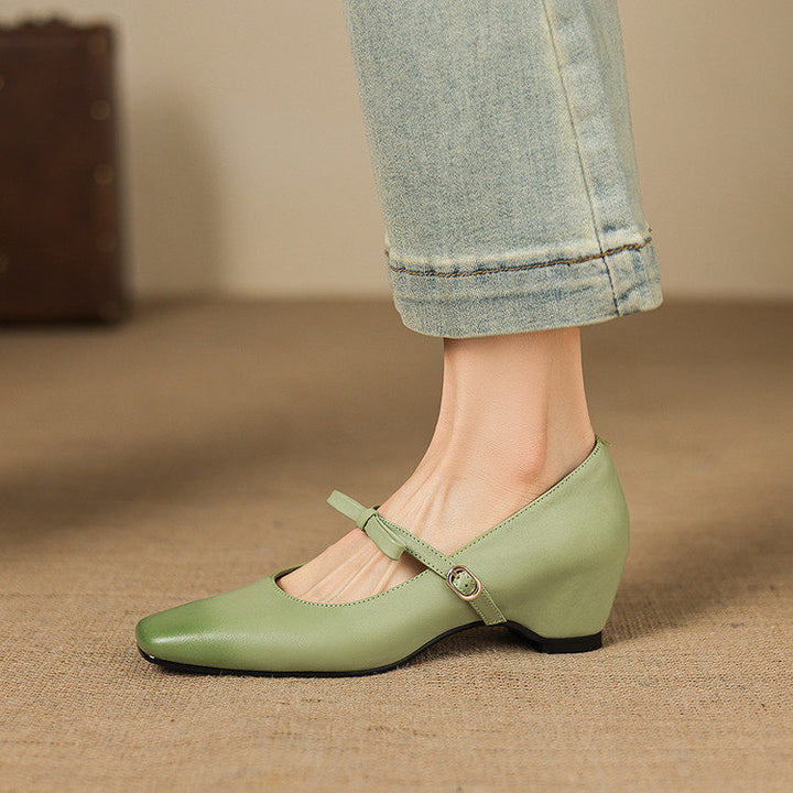 Dalia Genuine Leather Mary Jane Heels