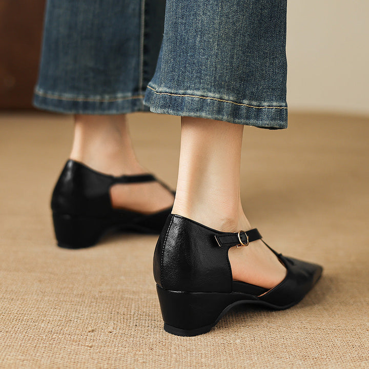 Quela Genuine Leather D'Orsay Heels