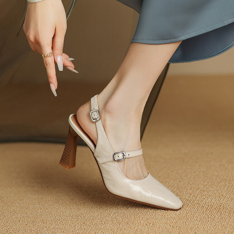 Ezzy Genuine Leather Heels