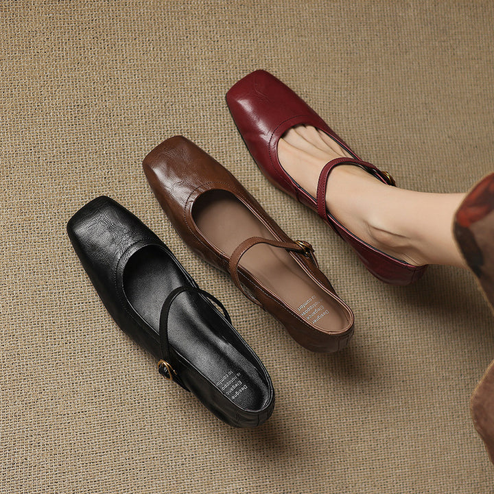 Lizel Genuine Leather Heels