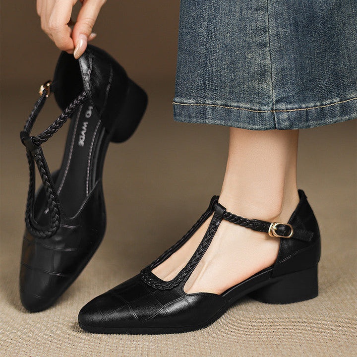 Elira Genuine Leather Pointed Heels