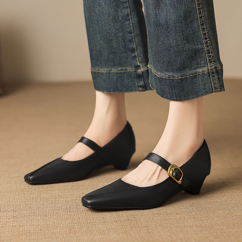Zorae Leather Mary Jane Heels