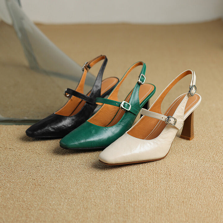 Ezzy Genuine Leather Heels