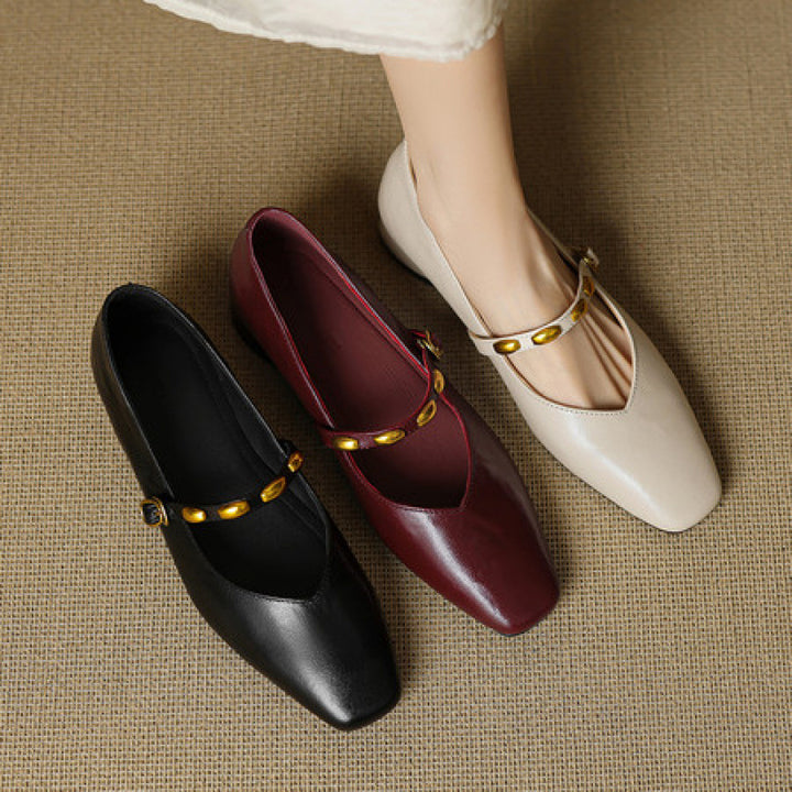 Zyra Genuine Leather Flats