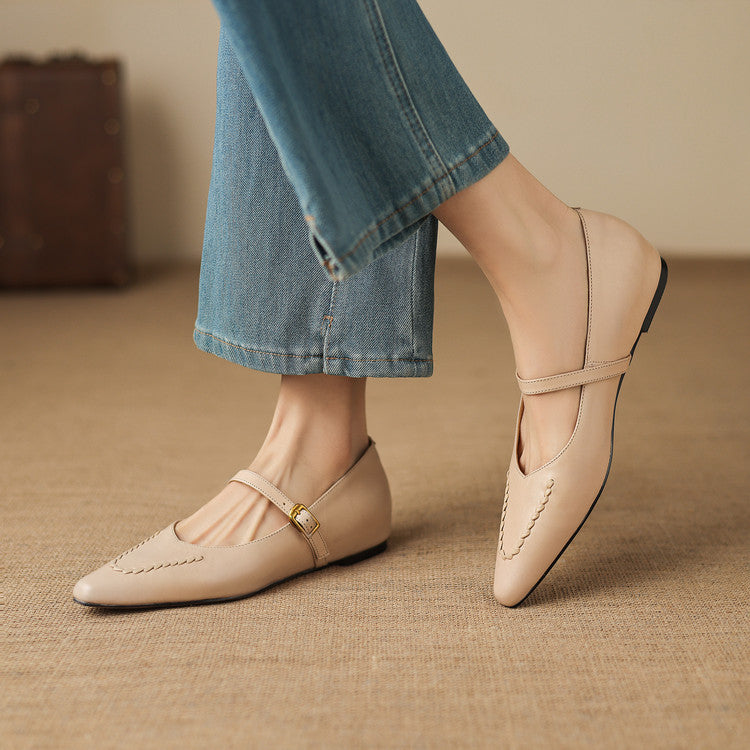 Syla Genuine Leather Flats