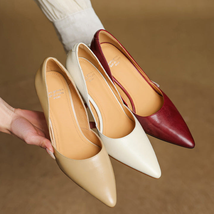 Naila Genuine Leather Heels