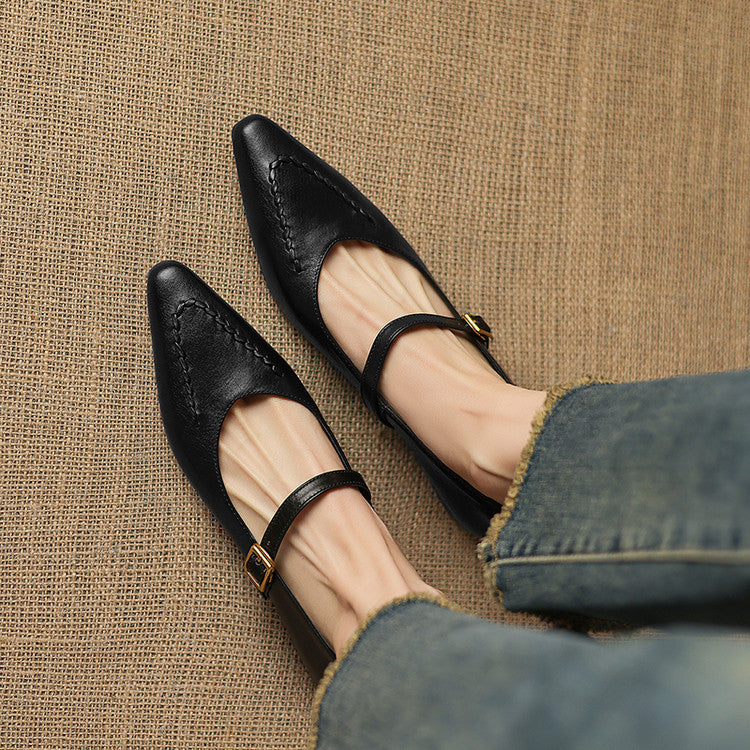 Syla Genuine Leather Flats