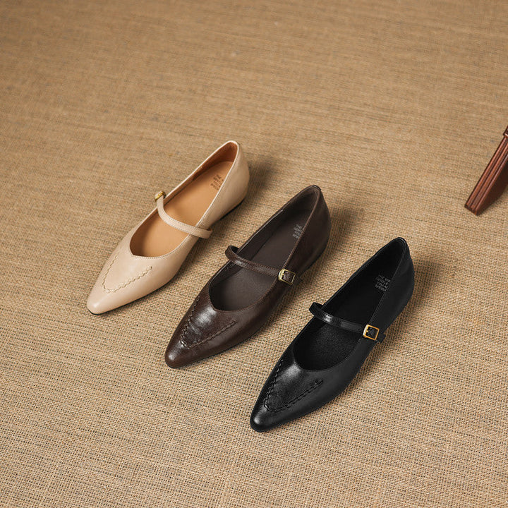 Syla Genuine Leather Flats