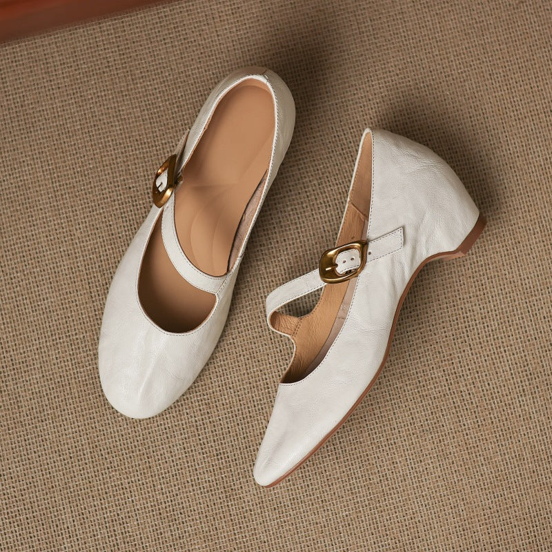 Quira Genuine Leather Mary Jane Flats