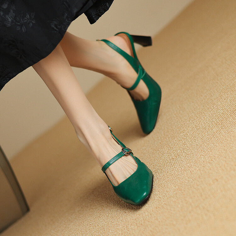 Ezzy Genuine Leather Heels