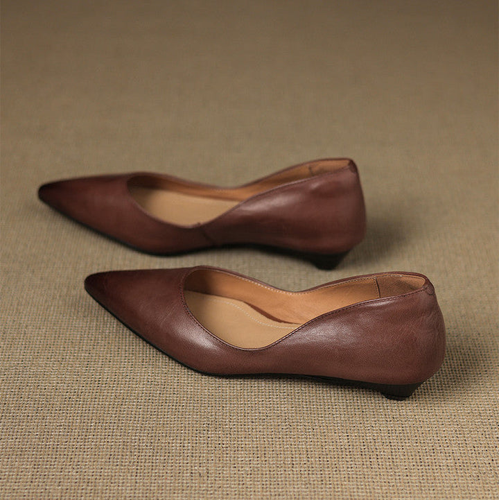 Erla Genuine Leather Pointed Toe Flats