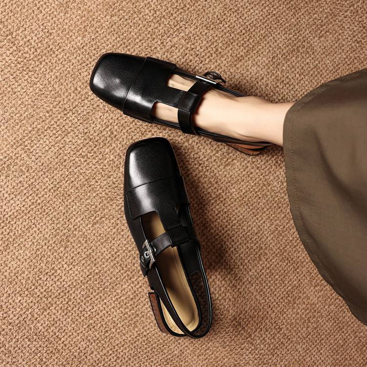 Vezia Genuine Leather Slingbacks